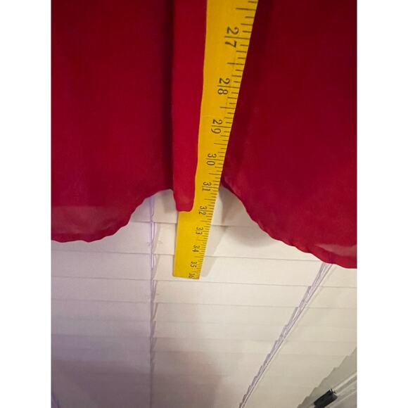 En Focus Studio Shift Mini Dress Beaded Neckline Stretch Bright Red Women's Sz 4 - Picture 8 of 9